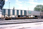 Trailer Train pig flat TTX #255390 with a Midwest Haulers & a Penn Central trailer.